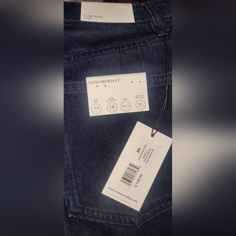 WeWoreWhat Navy Low Rise Dad. SIZE 24 #37 - Picture 3 of 4